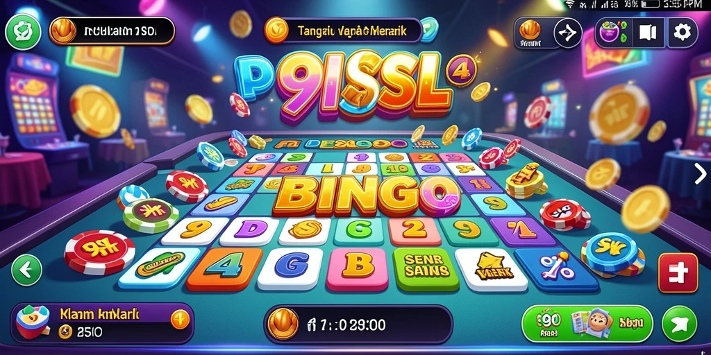 Tampilan menarik dari gameplay Bingo di aplikasi 9SL.
