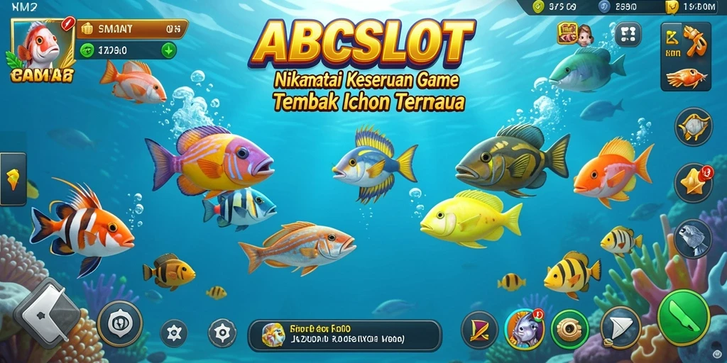 Tangkapan layar menampilkan aksi menembak ikan di bawah laut.
