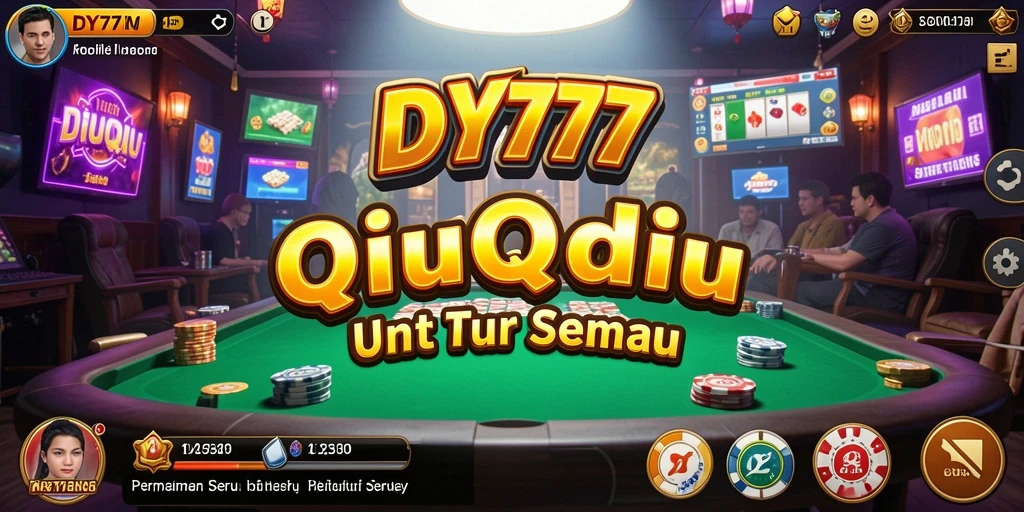 Tampilan gameplay seru dalam DY777 yang menunjukkan permainan QiuQiu.