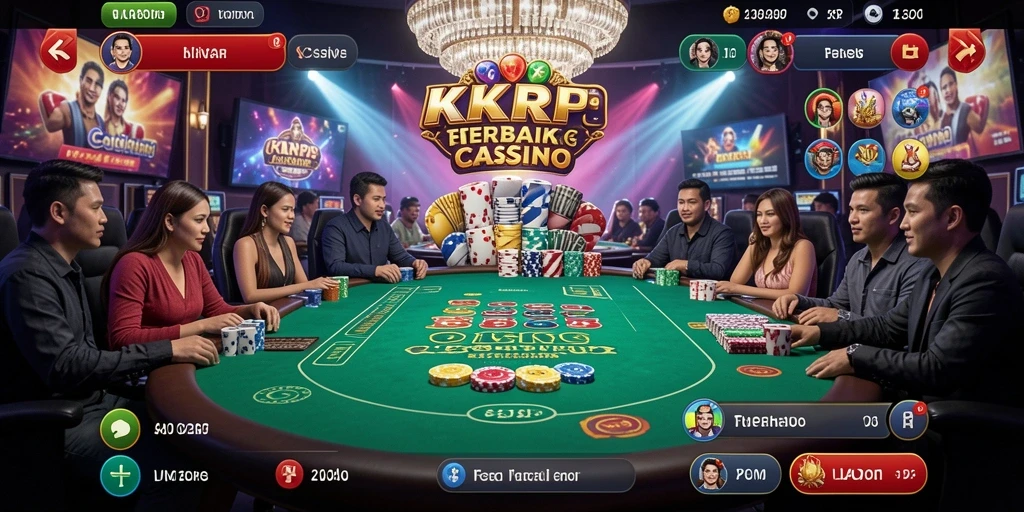 Screenshot gameplay KKRP yang menunjukkan interaksi langsung dengan dealer Live Casino.