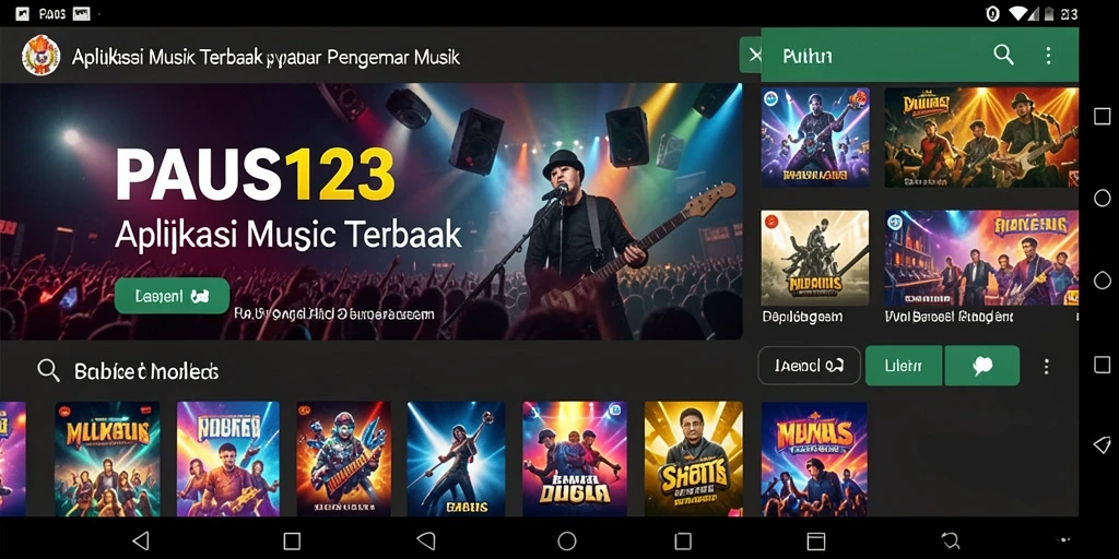 Screenshot utama PAUS123 menunjukkan gameplay musik yang menarik.
