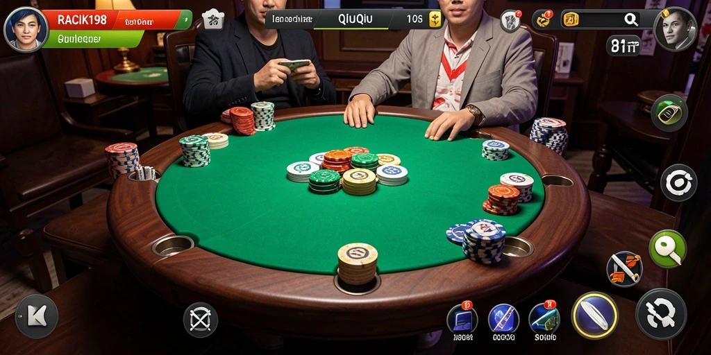 Tampilan gameplay QiuQiu yang menarik dan kompetitif.