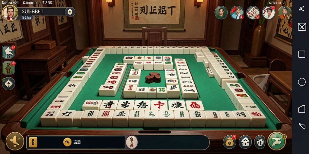Screenshot gameplay SULEBET yang menunjukkan papan Mahjong.