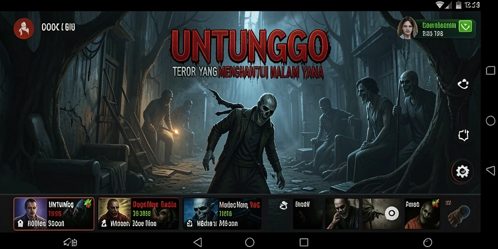 Screenshot menunjukkan suasana menyeramkan dari gameplay UNTUNGGO.