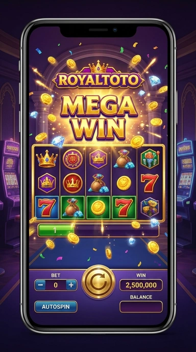 Tampilan utama aplikasi royaltoto di perangkat Android.